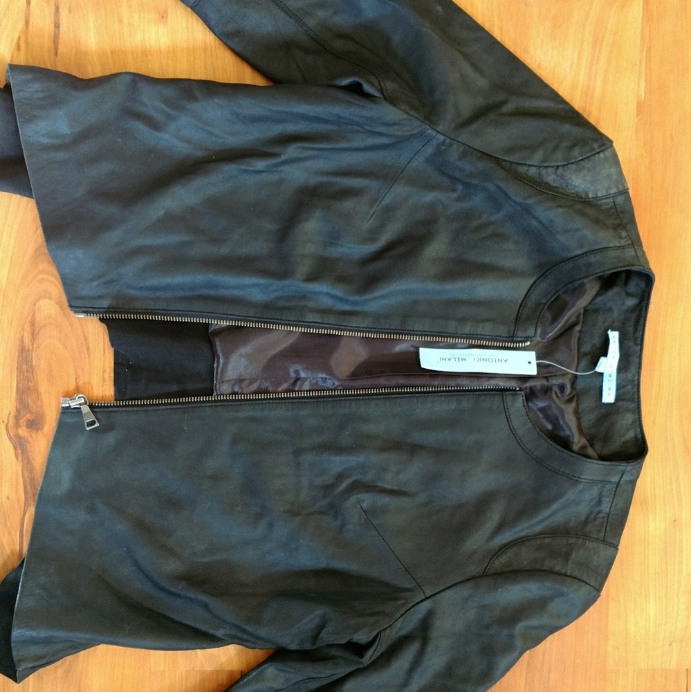 Antonio Melani Leather Crop Jacket
