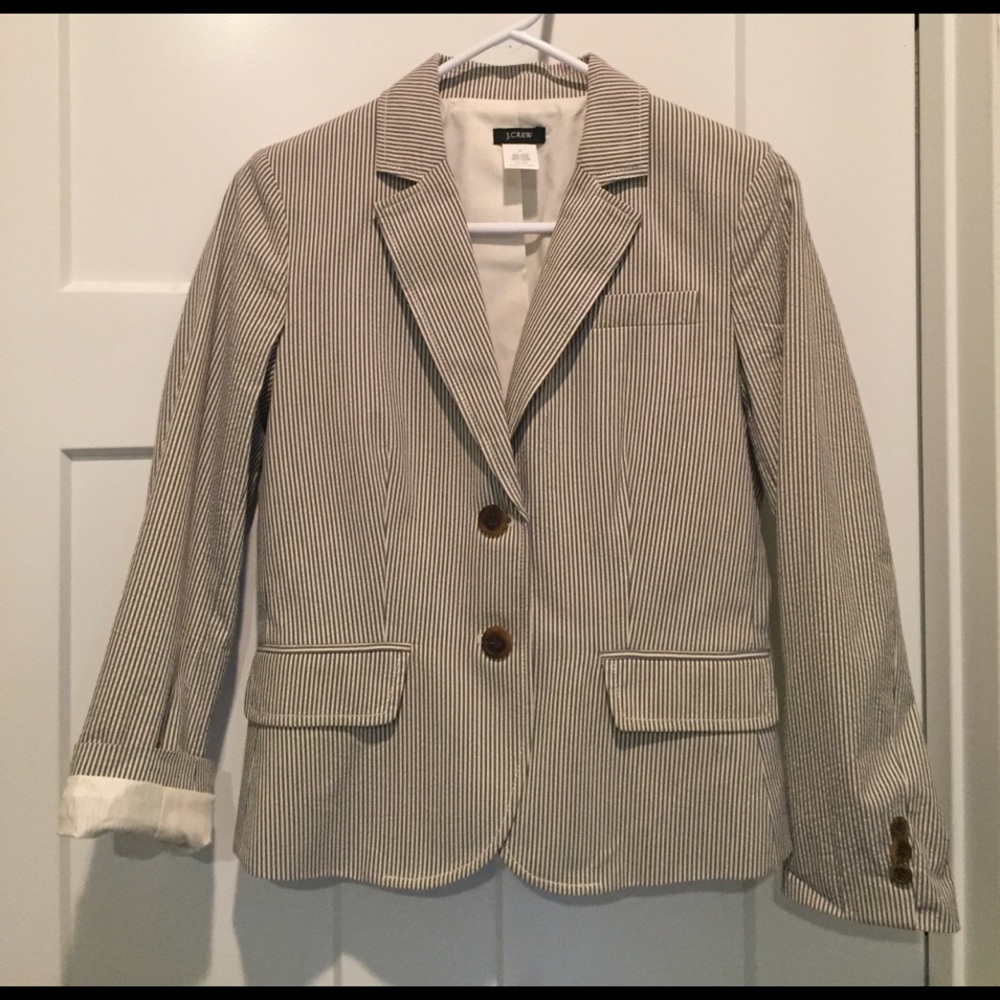 J. CREW seersucker blazer size 2