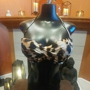 NWOT Sexy Animal Print Bikini Top, never worn