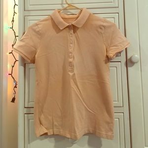 Blush pink polo short sleeve top