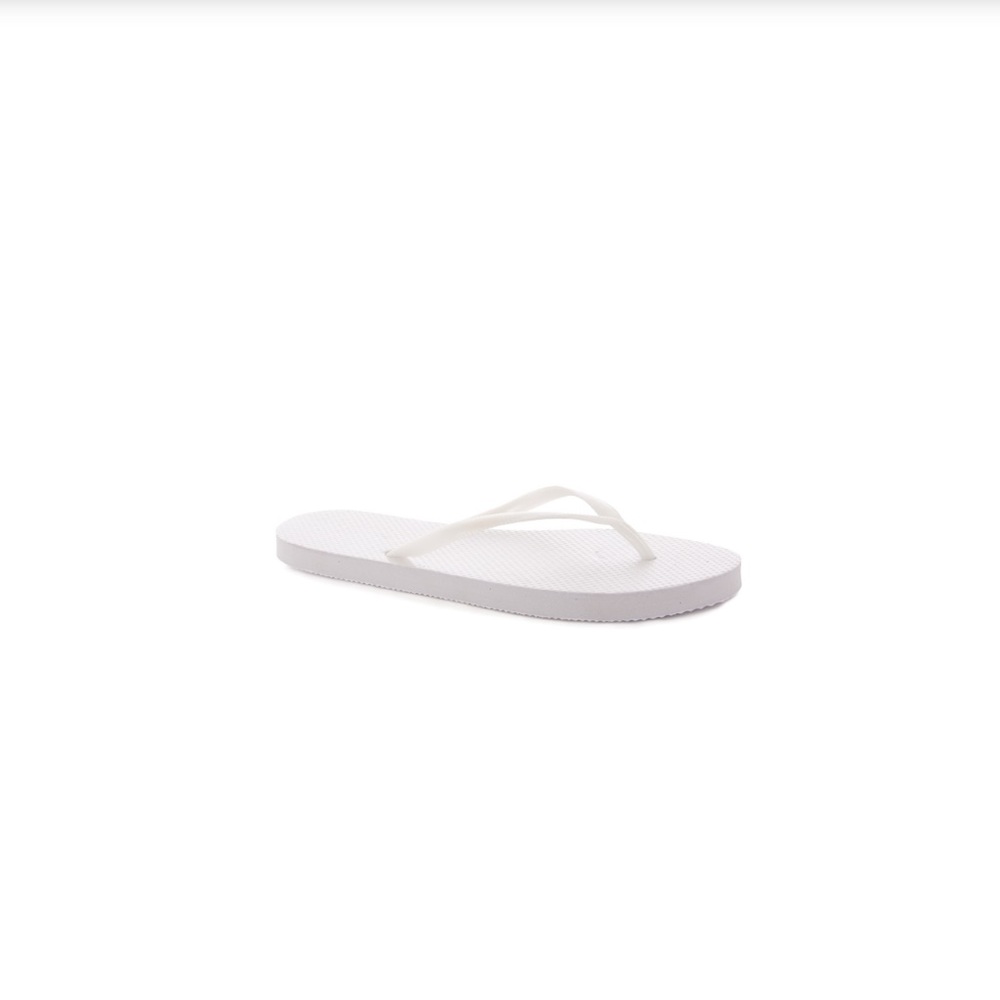 Plain white flip flops