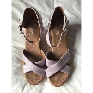 Lavender Toms Cork Wedges