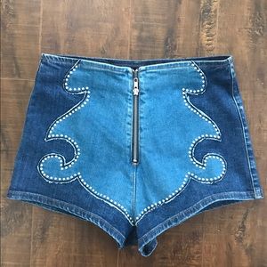 Vintage western high waisted denim shorts