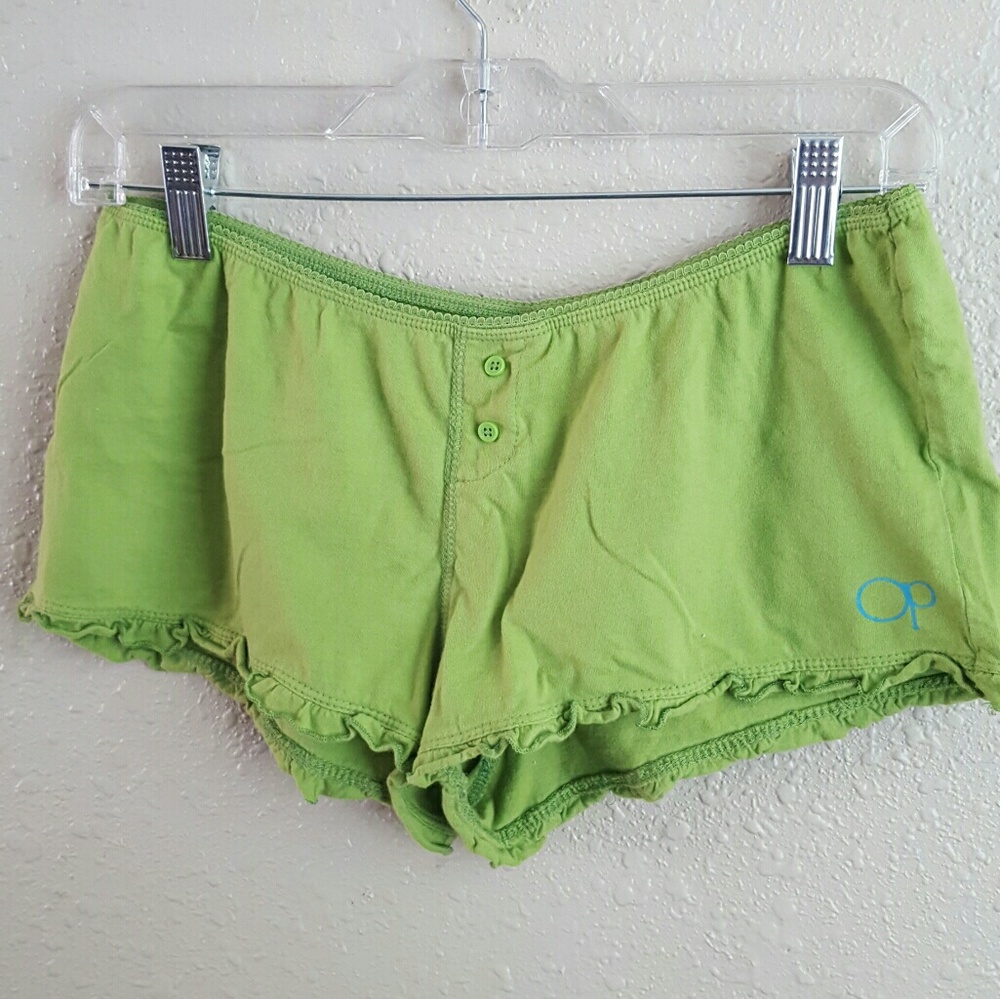 Ruffle hem lounge shorts