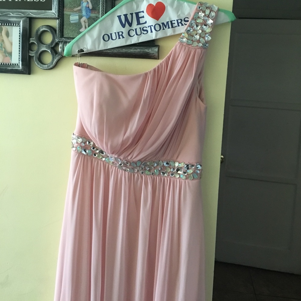 Pink blush prom/bridesmaid dress