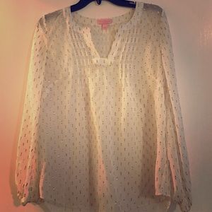 Lilly Pulitzer Metallic Gold Blouse S