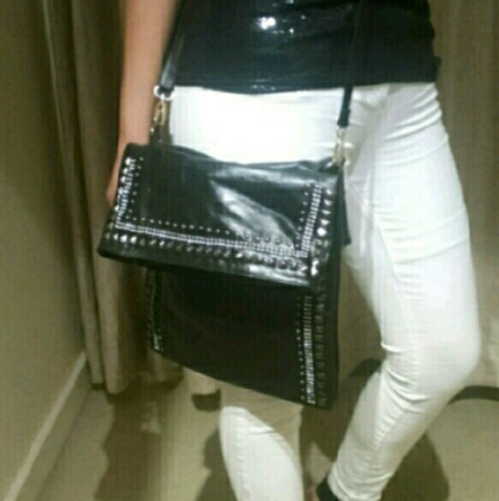 Black studded bag