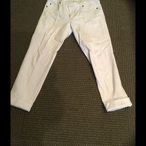 Kut from Kloth white boyfriend jeans.