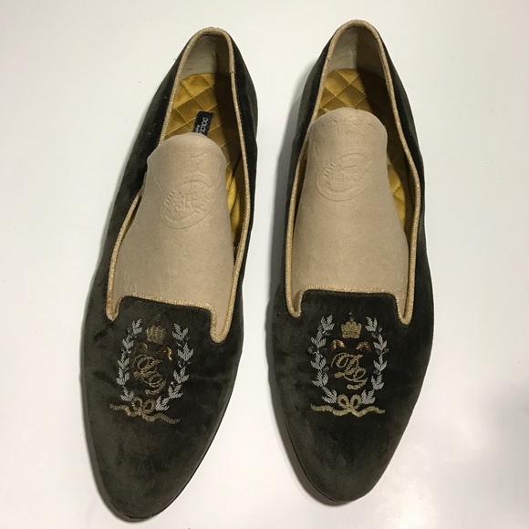 Dolce & Gabbana Brown Velvet Flats - Picture 1 of 8