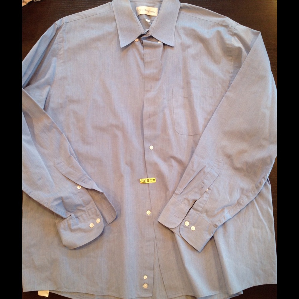 Men's blue dress shirt by CC Hughes. 18-36/37