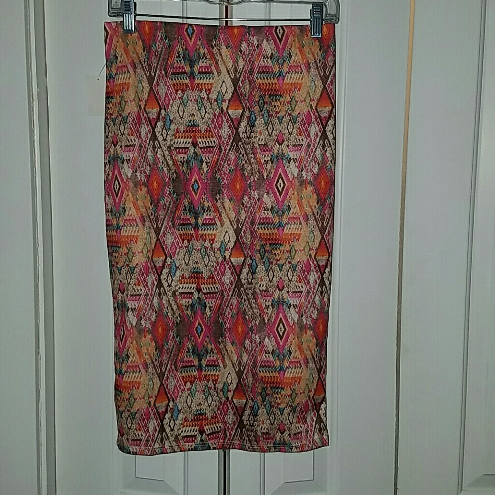 Aztec print pencil skirt