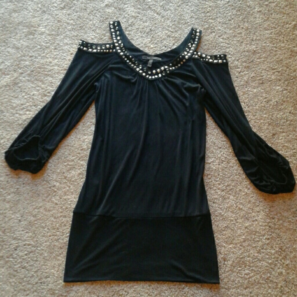 BCBG MAXAZRIA Black Mini Dress w/ Studs