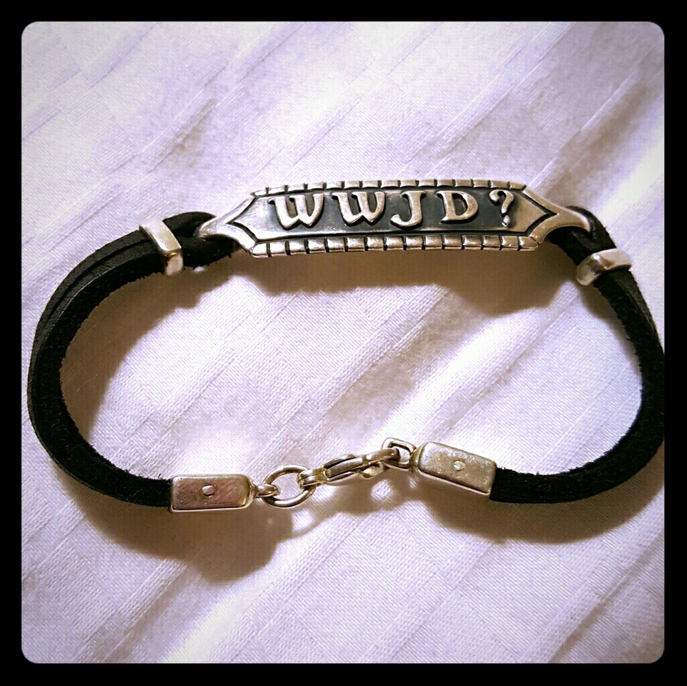 RETIRED James Avery WWJD Leather Bracelet