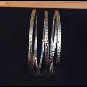 Silver multi-bangle bracelet