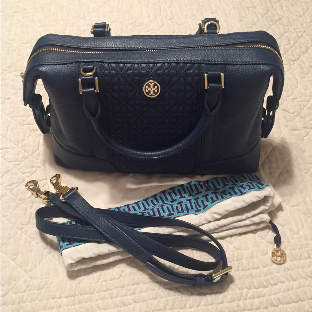 Tory Burch "Bloom" quilted leather satchel