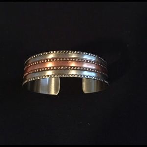 Silver and bronze cuff