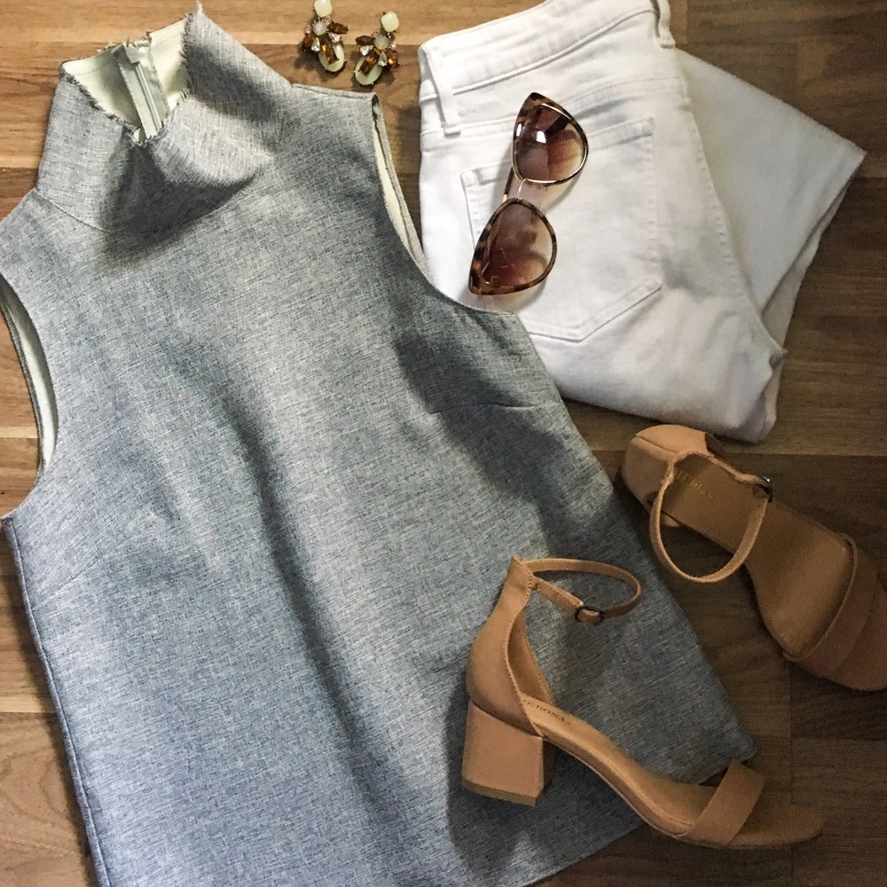 Zara High Neck Sleeveless Top