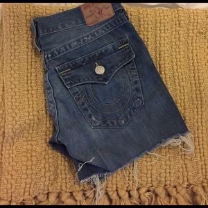 True Religion Riley Cutoff Jean Shorts