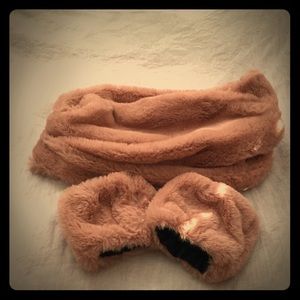 Faux Fur Infinity Scarf & Wrist Warmers.