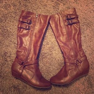 Modcloth knee high brown boots