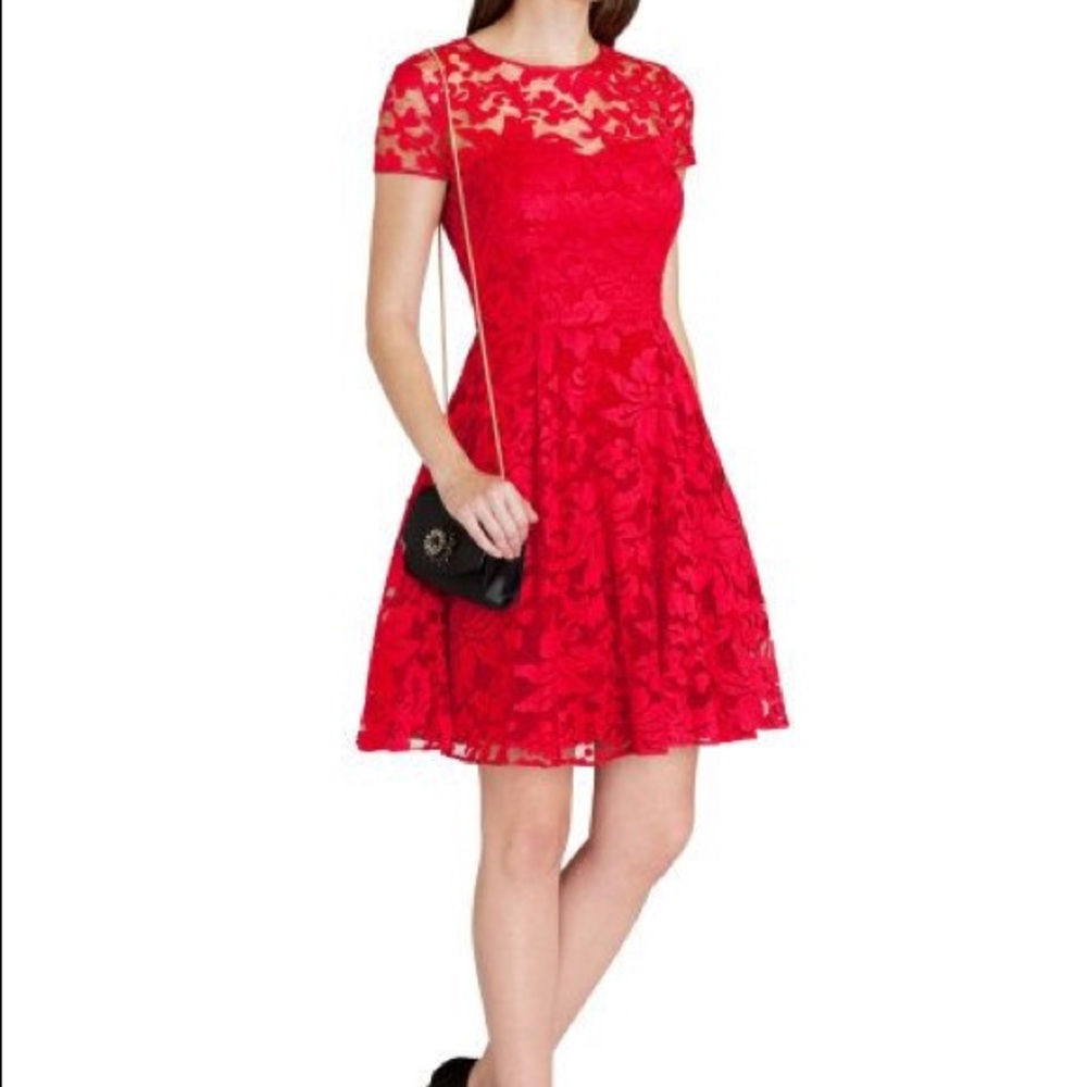 Babydoll red retro lace skirt