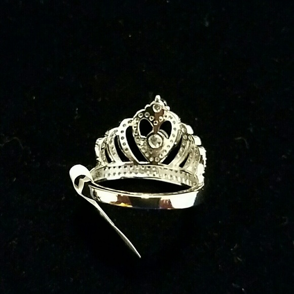 Ring Crown Heart Natural white sapphires - Picture 6 of 8