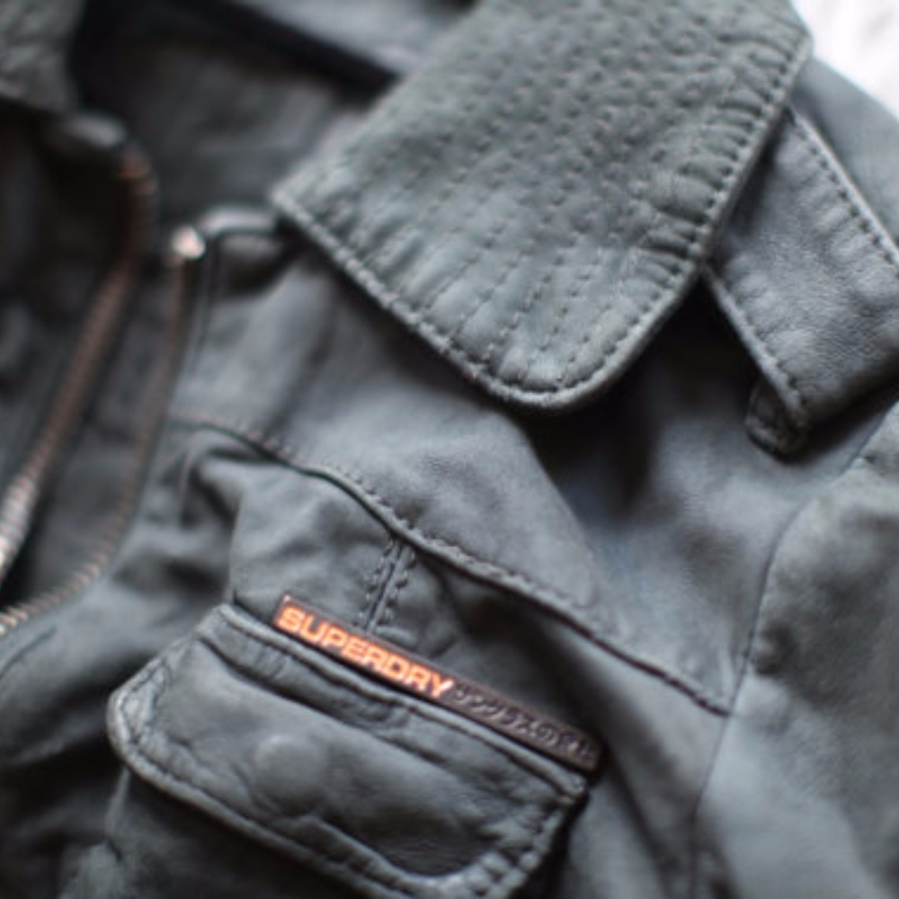 SUPERDRY MOTO Moss green bomber jacket