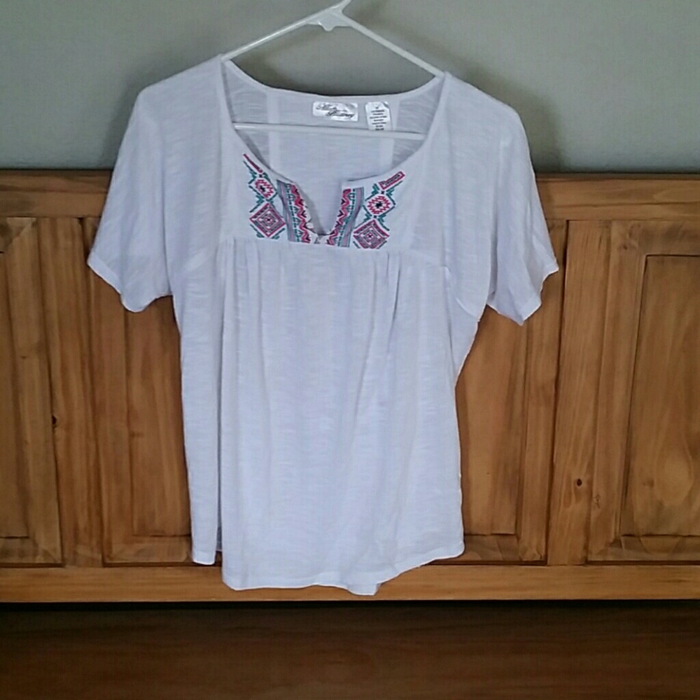 White burn out Aztec print top