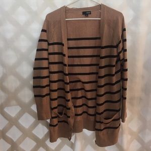 Oatmeal and black striped boyfriend cardigan