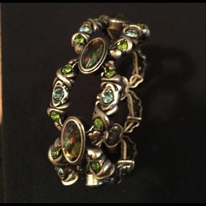 Green and gold painted bracelet