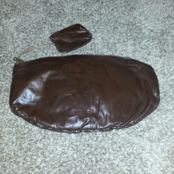 VINTAGE BROWN CLUTCH MINI WALLET LEATHER HANDBAG - Picture 2 of 3