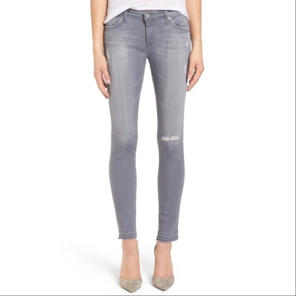 grey destroyed skinny jeans