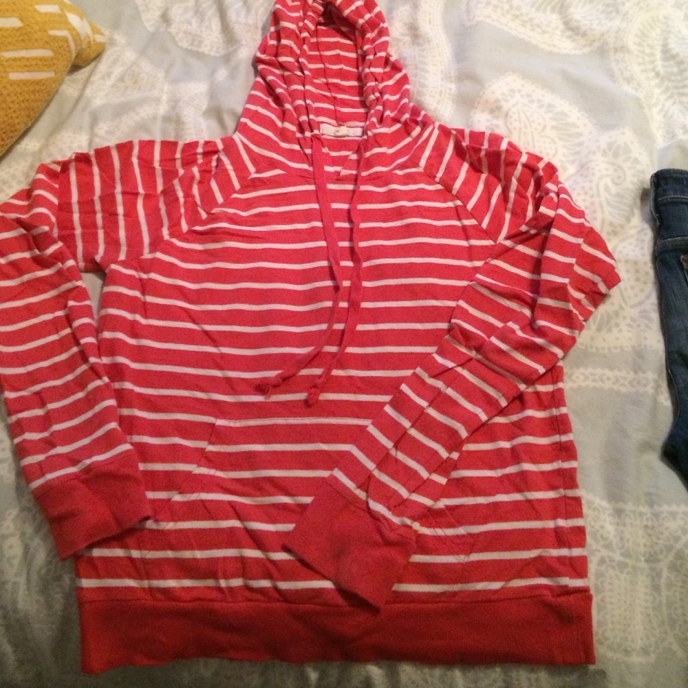 Striped coral sweatshirt