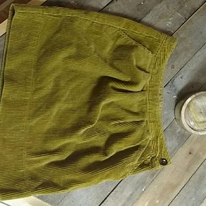 Olive green courderory skirt