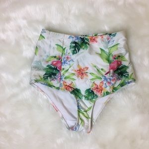 AMERICAN APPAREL HIGH WAIST BIKINI BOTTOMS FLORAL
