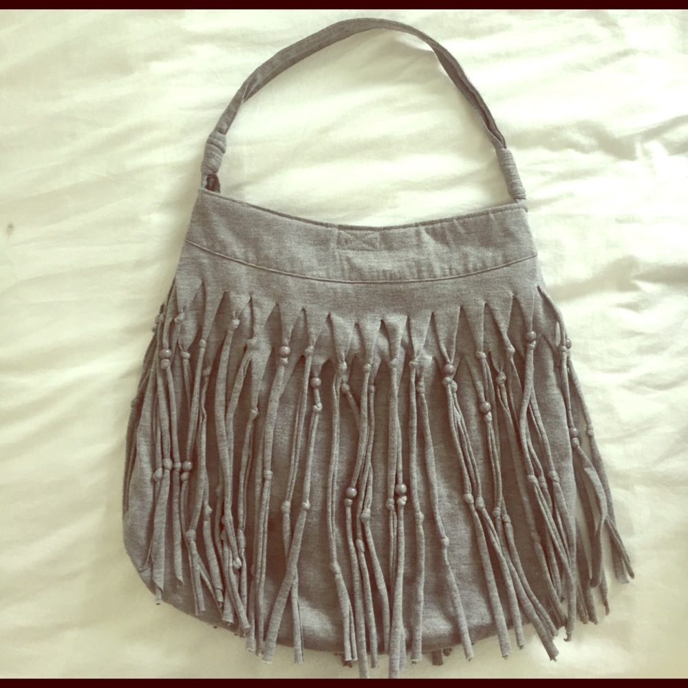 Fringed Grey Bag