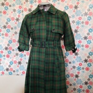 Plaid green coat