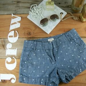 J. Crew Polka Dot Chambray Shorts