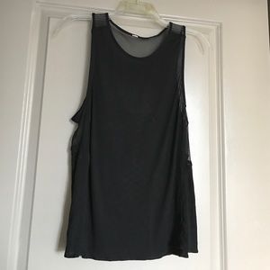 ALO Yoga black tank with mesh panels