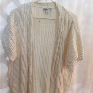 Short Sleeve Cable Knit Cardigan