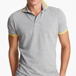 Jack Spade gray polo with blue collar.