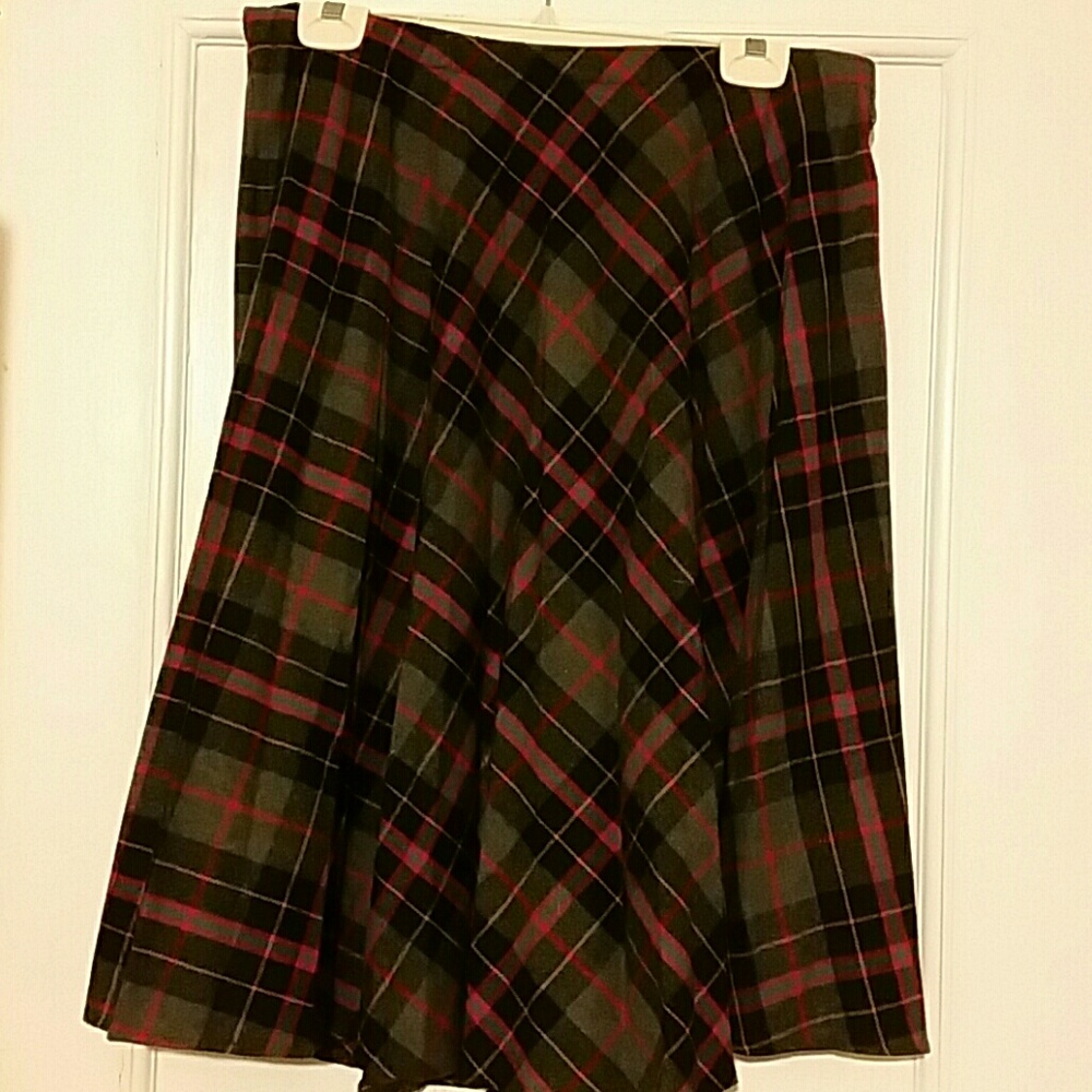 Plaid skirt dry clean only