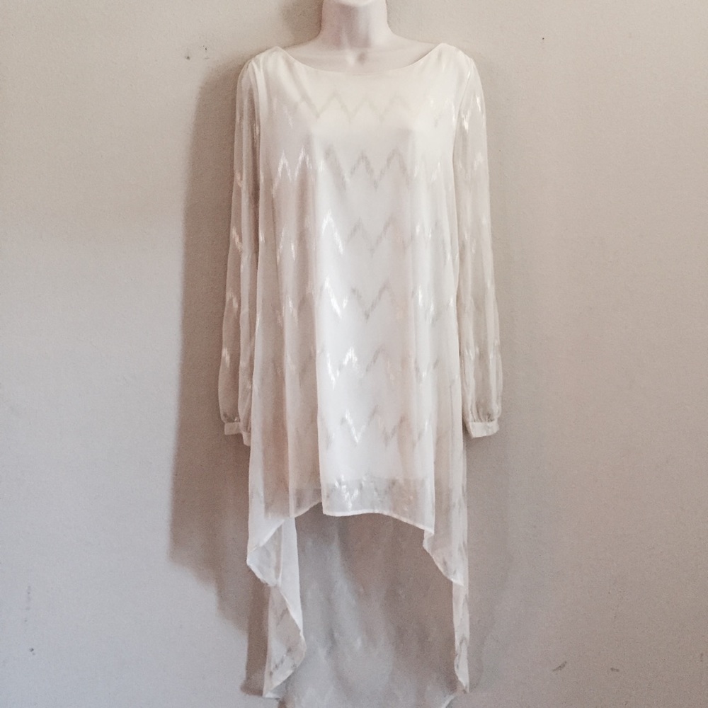 Shimmer Chevron High Low Dress