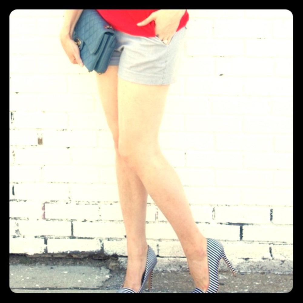 Blue & white striped shorts from Old Navy.
