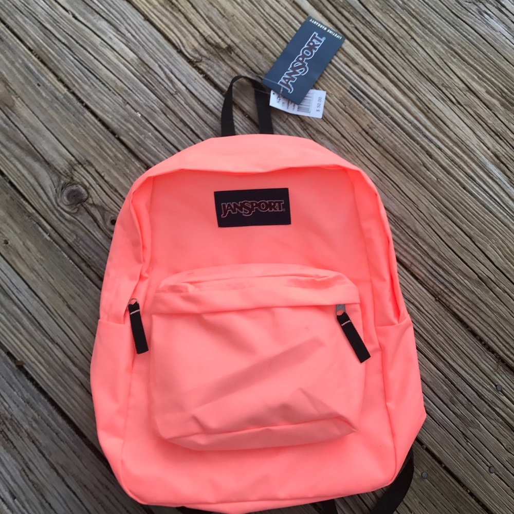 Neon Coral/Peach JanSport Bookbag