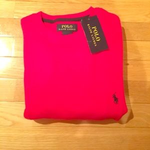 Red Men's Long Sleeve Polo Thermal