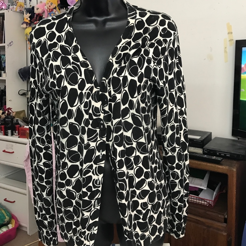 Pebble Black and White Cardigan Thin