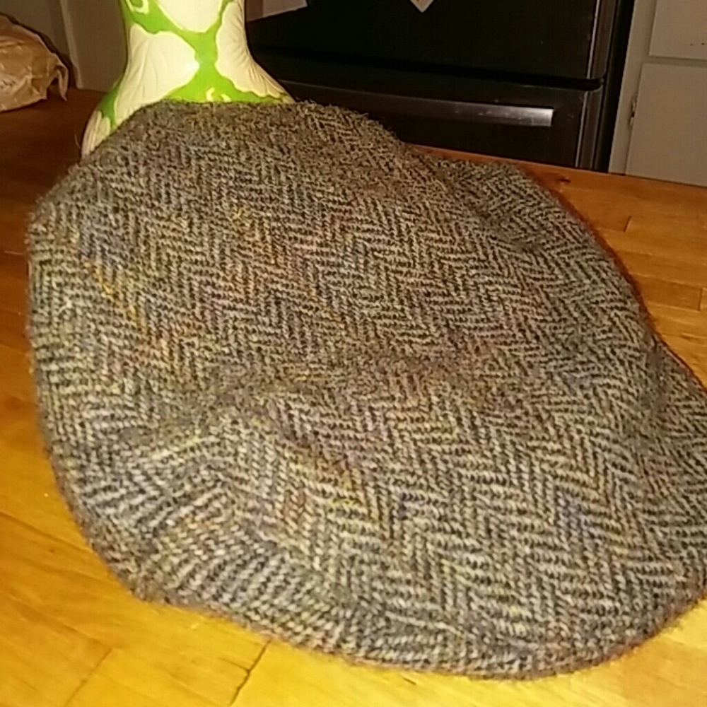Vintage Harris Tweed Wool Driver's Cap