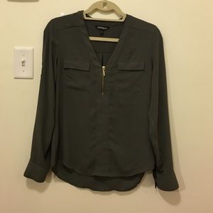 Olive Express Zip Up Blouse