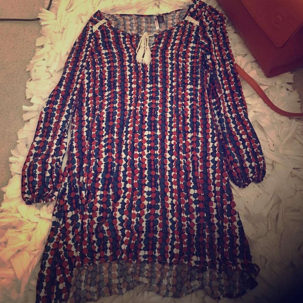 Long sleeve polka dot dress